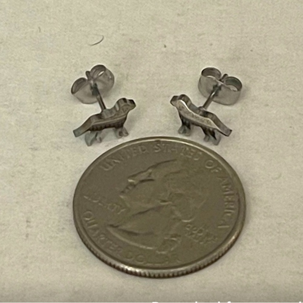 NEW Silver Dog Silhouette Stud Earrings – Minimalist Pet Lover Jewelry - Picture 6 of 6